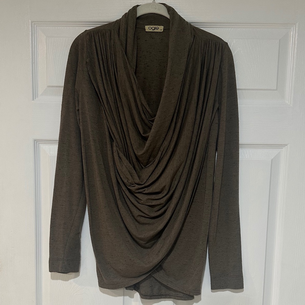 Ogle Cowl Neck Long Sleeve Tunic Top Size Medium